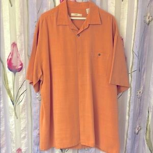 Orange Casual Button Down Shirt with Relaxed Fit